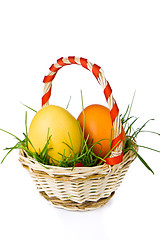 Image showing basket with easter eggs