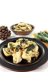Image showing Tortellini with sage butter