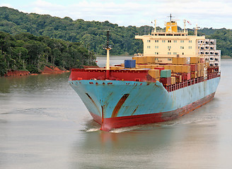 Image showing Containership Panama Canal 1