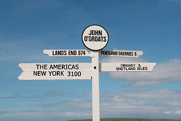 Image showing John o Groats sign
