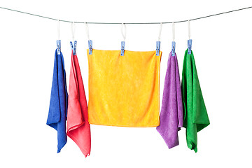 Image showing Hanging microfiber towels