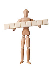 Image showing Figurine with eight empty text blocks