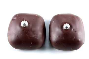 Image showing Two Chocolates With Pearls