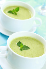 Image showing Soup of green vegetables