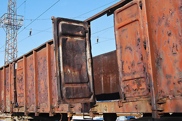 Image showing Abandoned goods wagon