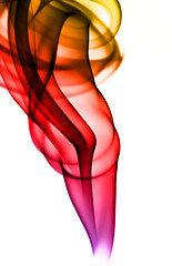 Image showing Abstract colorful smoke shape on white