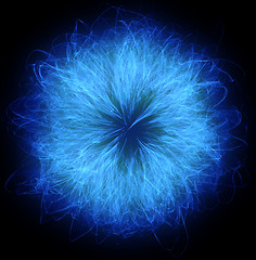 Image showing Blue round abstraction over black background