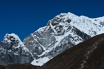 Image showing Mountain Peaks not far Everest base camp