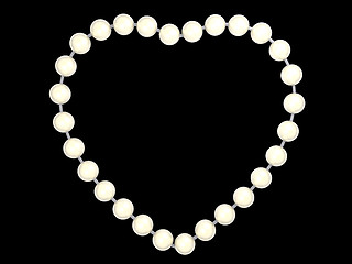 Image showing Love: Pearls heart shape isolated 