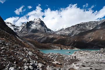 Image showing Sacred Lake near Gokyo in Himalayas