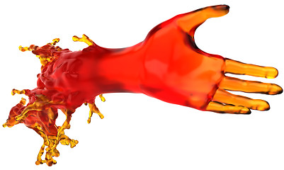Image showing Help and give: red liquid shape isolated