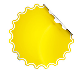 Image showing Round Yellow hamous sticker or label 