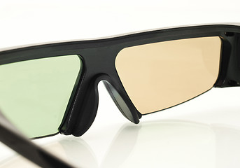 Image showing Stereo 3D TV: close up of active shutter glasses