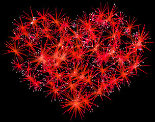 Image showing Fireworks heart shape for Valentines Day