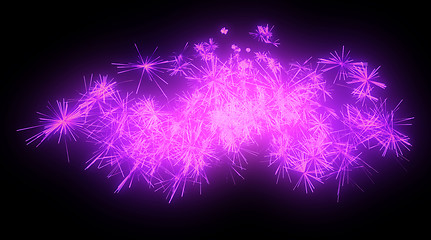 Image showing Celebration: lilac festive fireworks at night