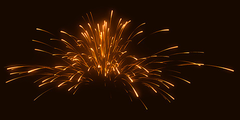 Image showing Celebration: festive orange fireworks 