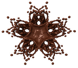 Image showing Star Splash: Liquid chocolate with drops