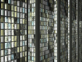 Image showing Closeup of Abstract skyscrapers windows