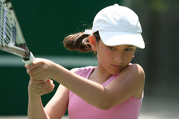 Image showing Girl playing tennis