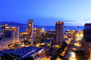 Image showing cement factory at night