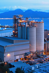 Image showing cement factory at night