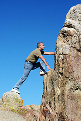 Image showing Climbing to the top