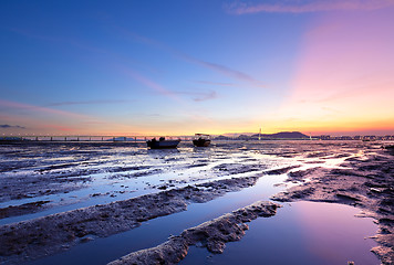 Image showing sunset coast