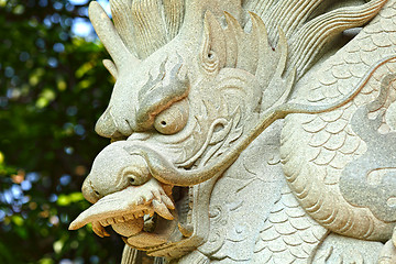 Image showing chinese dragon statue in temple