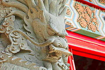 Image showing chinese dragon statue in temple