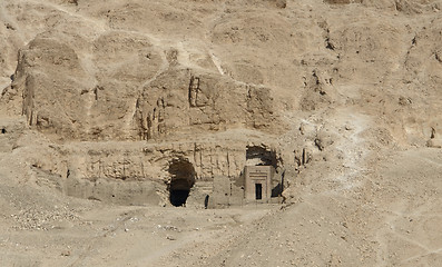 Image showing rock cut tombs in Egypt