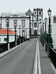 Image showing street scenery at Ponta Delgada