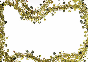 Image showing frame with golden christmas garland