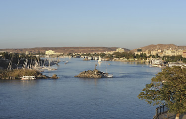 Image showing Nile scenery in Egypt at evening time