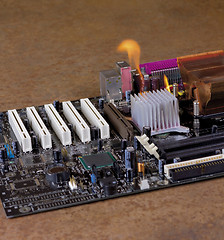 Image showing burning motherboard