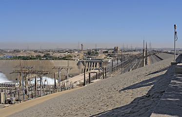 Image showing Aswan Dam with hydropower in Egypt
