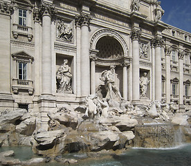 Image showing Fontana di Trevi in sunny ambiance