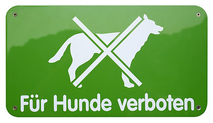 Image showing green dogs forbidden sign