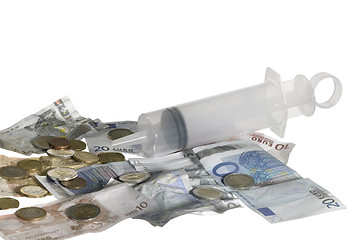 Image showing syringe filled with money