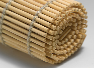 Image showing rolled wooden mat detail