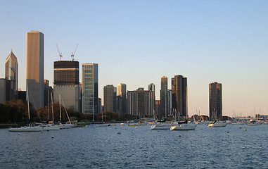 Image showing waterside scenery with Chicago skyline