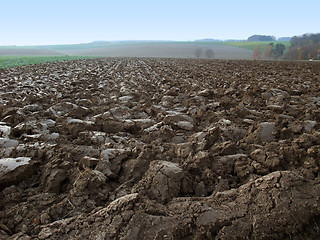 Image showing plowed field in rural ambiance