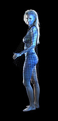 Image showing blue mermaid with fishing net