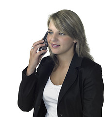 Image showing business girl on the mobile phone