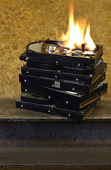 Image showing burning hard disks