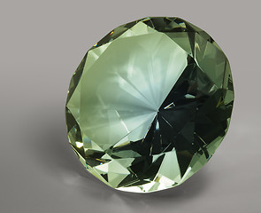 Image showing green diamond in grey back