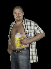 Image showing bodypainted beer belly