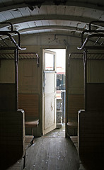 Image showing inside a old railway car