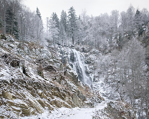 Image showing Todtnau Waterfall at winter time