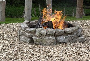 Image showing outdoor fireplace