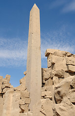 Image showing obelisk at Precinct of Amun-Re in Egypt